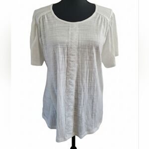 Cable & Gauge Cream Textured Blouse